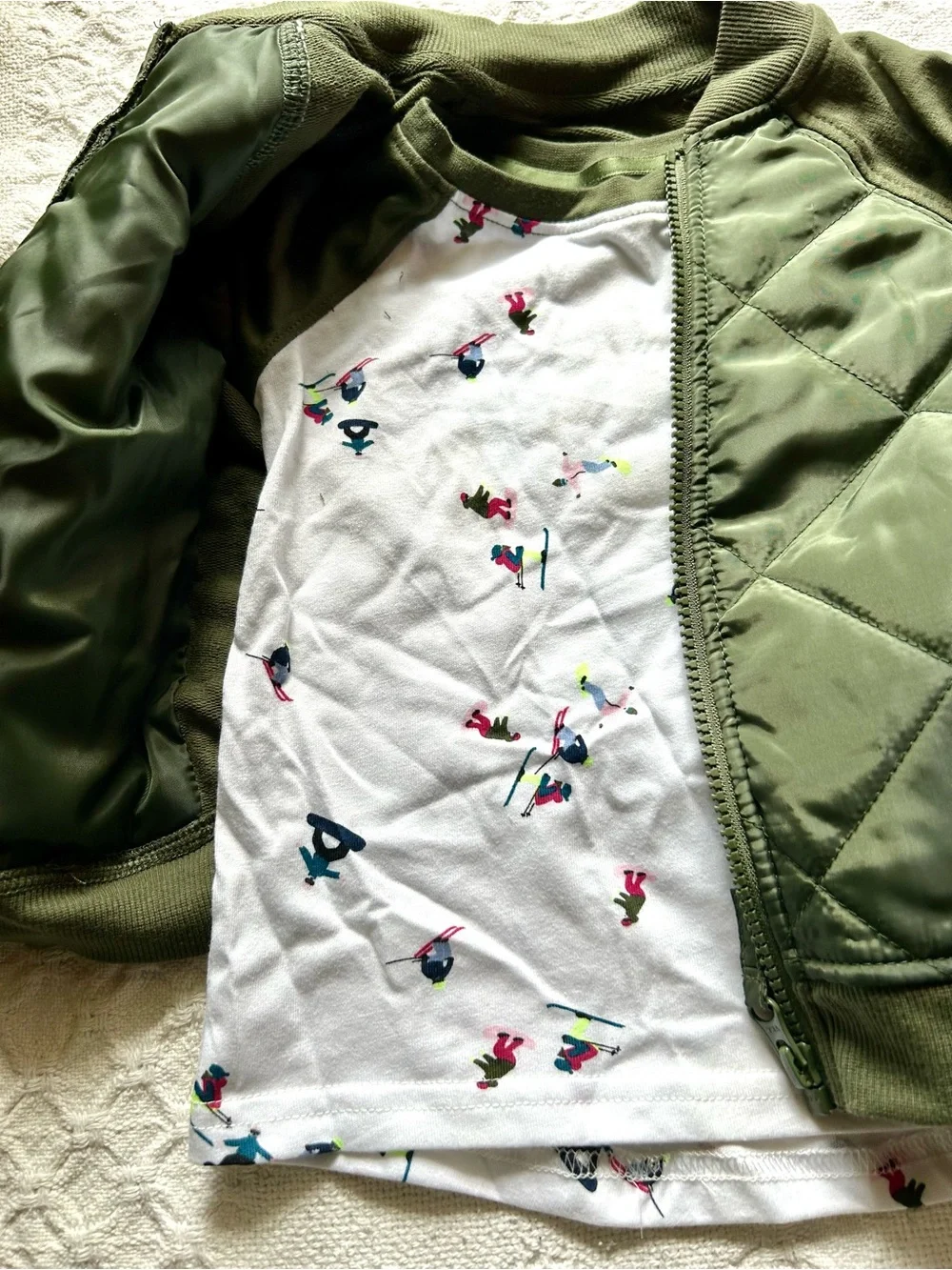 Wonder Nation Toddler Boy 2-Piece Quilted Bomber Jacket & Shirt Set NWOT Size 2T